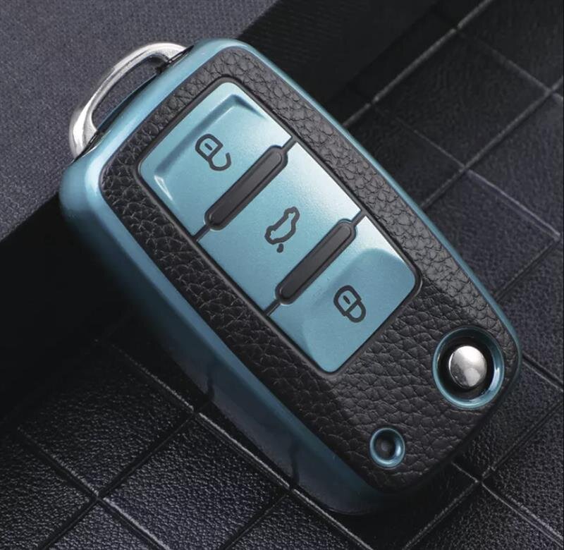 Premium Leder Cover passend für Volkswagen, Skoda, Seat Schlüssel