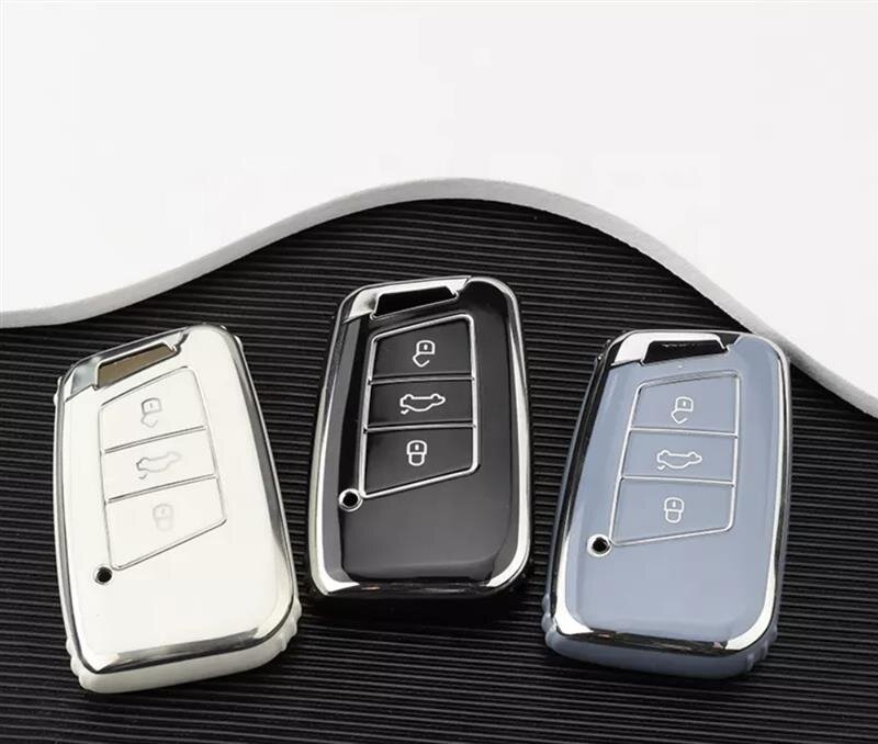 OFFCURVE Autoschlüssel Hülle Schlüsselhülle, Schlüsselcover TPU  Autoschlüssel Schutzhülle 2/3 Tasten für Peugeot 106 207 308 Expert Partner  Citroen C2
