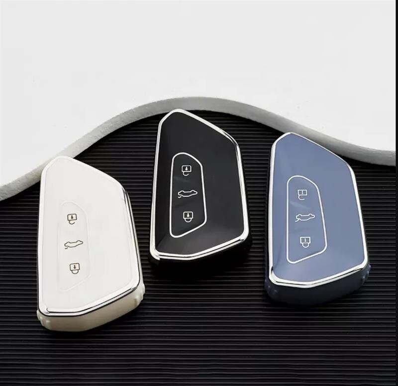 Leder Hülle VW, VW Golf Schlüsselbox,Schlüsselhülle Cover für vw Polo  Passat Skoda Seat 3-Tasten