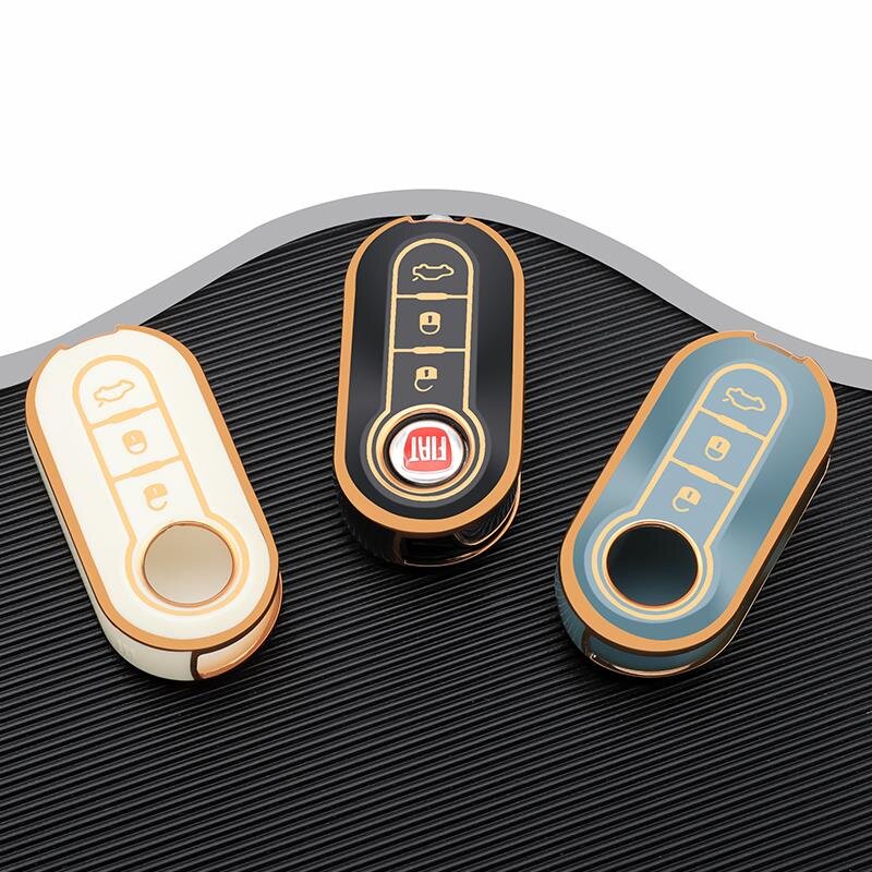 HIBEYO Klapp Autoschlüssel Hülle passt für FIAT Schlüsselhülle Silikon  Schlüsselschutz für FIAT 500 Panda Punto Lancia Ypslon Delta Grande Bravo